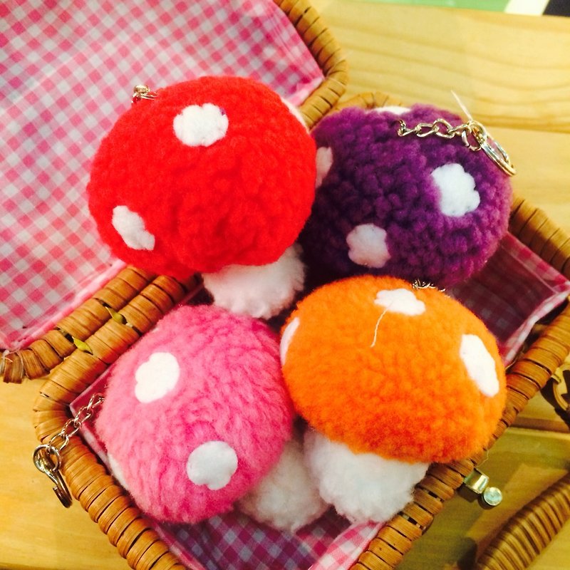 RABBIT LULU. Color mushroom mobile phone charm key ring - Keychains - Other Materials Multicolor