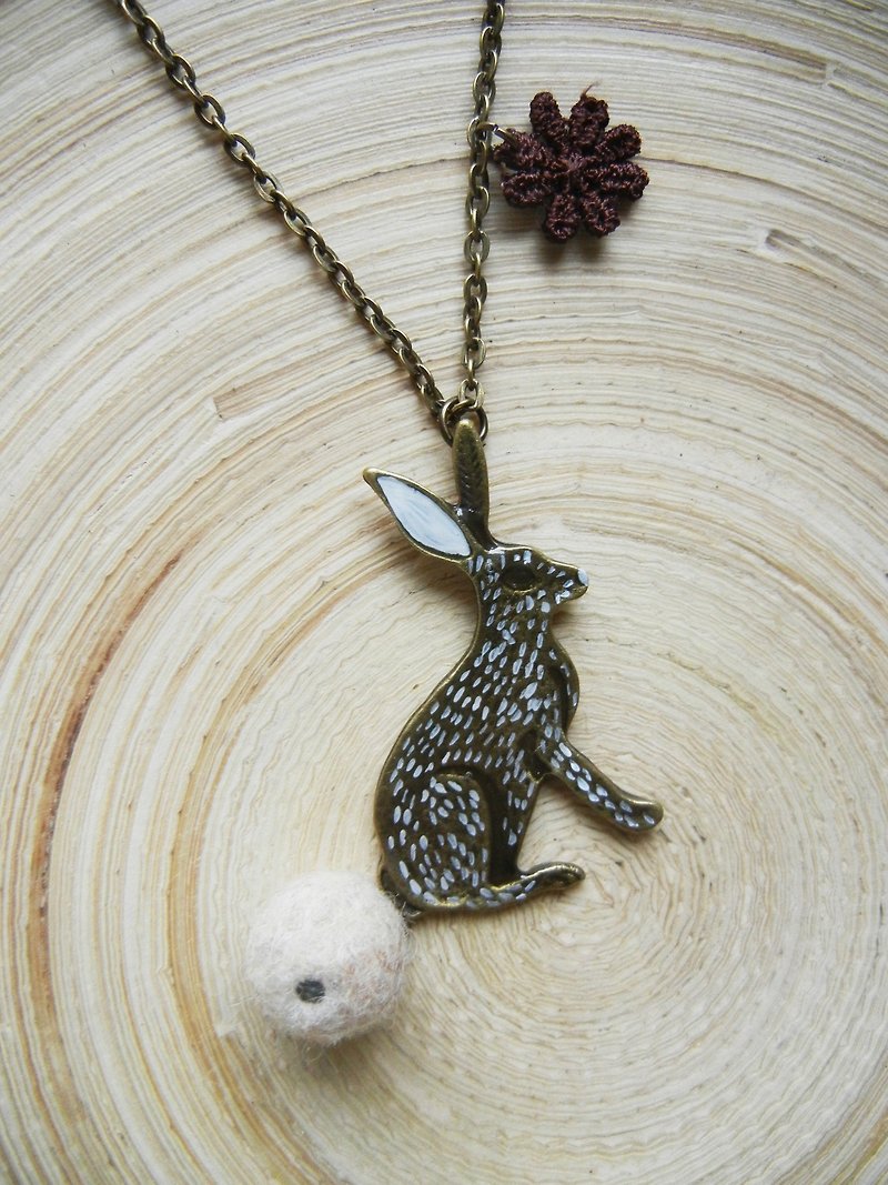 *coucoubird*Hairy Tail Bunny Necklace - Necklaces - Other Metals Brown
