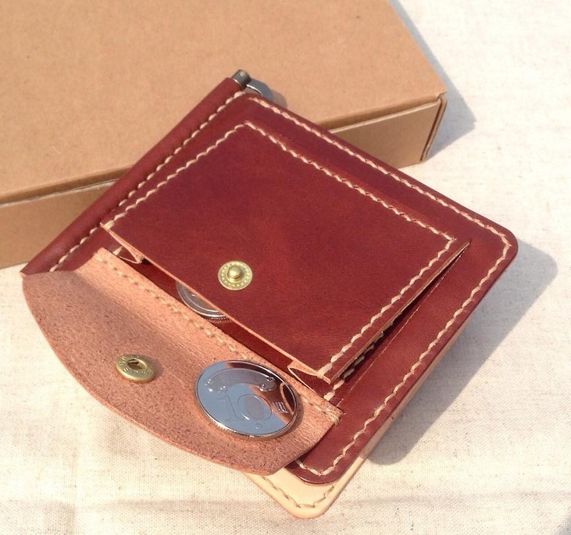 Leather ID Money Clip Caramel - กระเป๋าสตางค์ - หนังแท้ สีนำ้ตาล