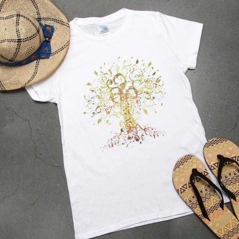 Tree of Life cultivating cotton short-sleeved T - Women's T-Shirts - Cotton & Hemp White