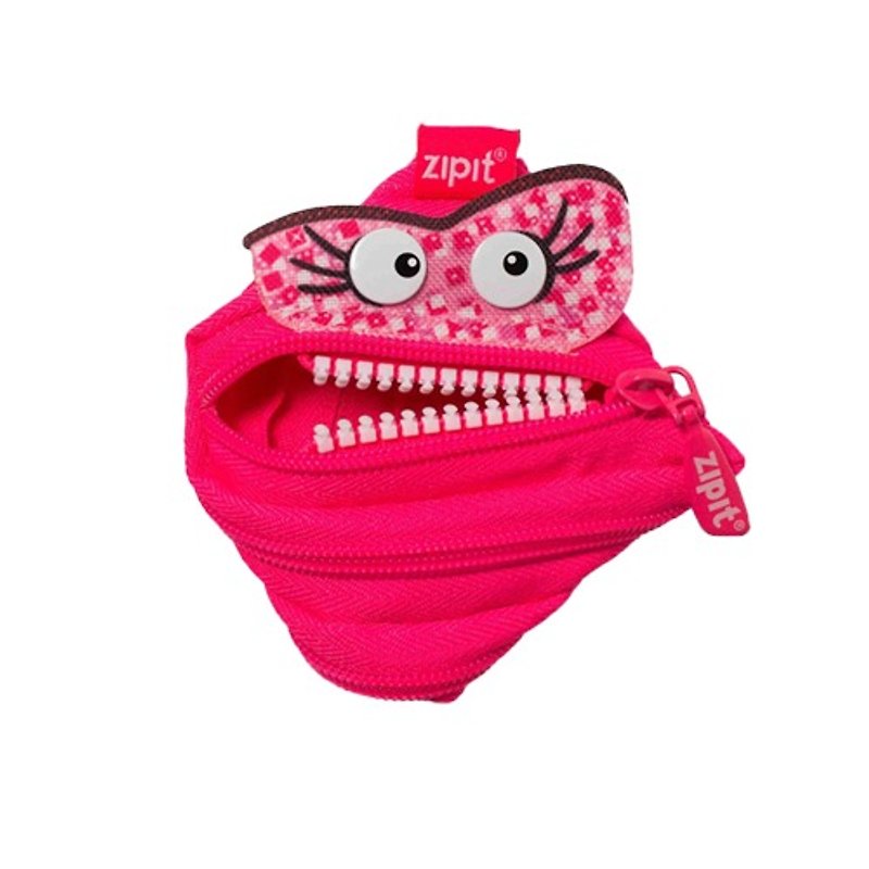 (50% OFF)–Zipit Talking Monster Zipper Bag-(Small) Peach Pink - กระเป๋าใส่เหรียญ - วัสดุอื่นๆ หลากหลายสี