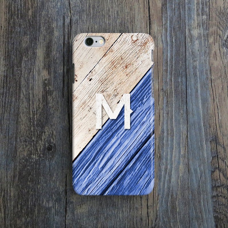 Personalized, Letter, Wooden Paint, - Designer iPhone Case. Pattern iPhone Case. - Phone Cases - Plastic Blue