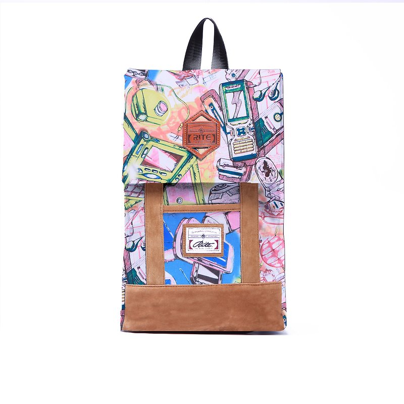 RITE | green paper bag - colorful world | after the original removable backpack - Backpacks - Waterproof Material Multicolor