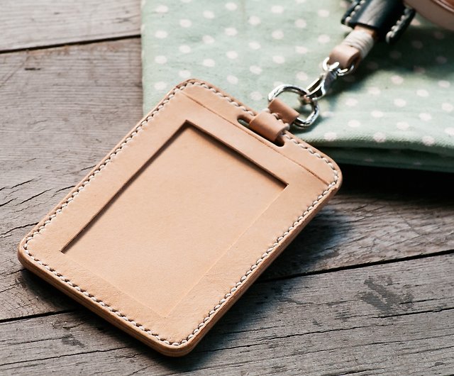 Buy Lanyard ID Badge Holder Leather Credit Card Wallet (Brown) Online at  desertcartIreland