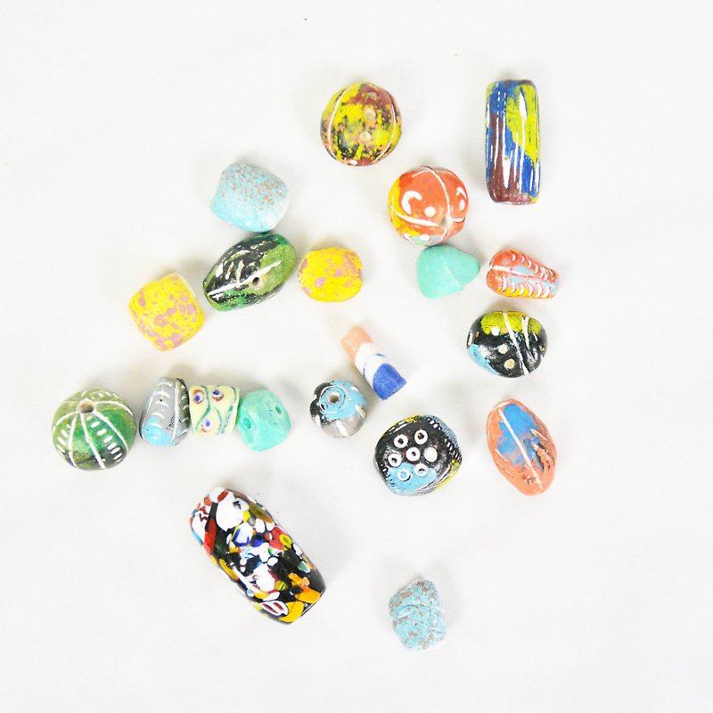 DIY sugar-coated glass beads, ceramic beads + _ fair trade - Metalsmithing/Accessories - Other Materials Multicolor