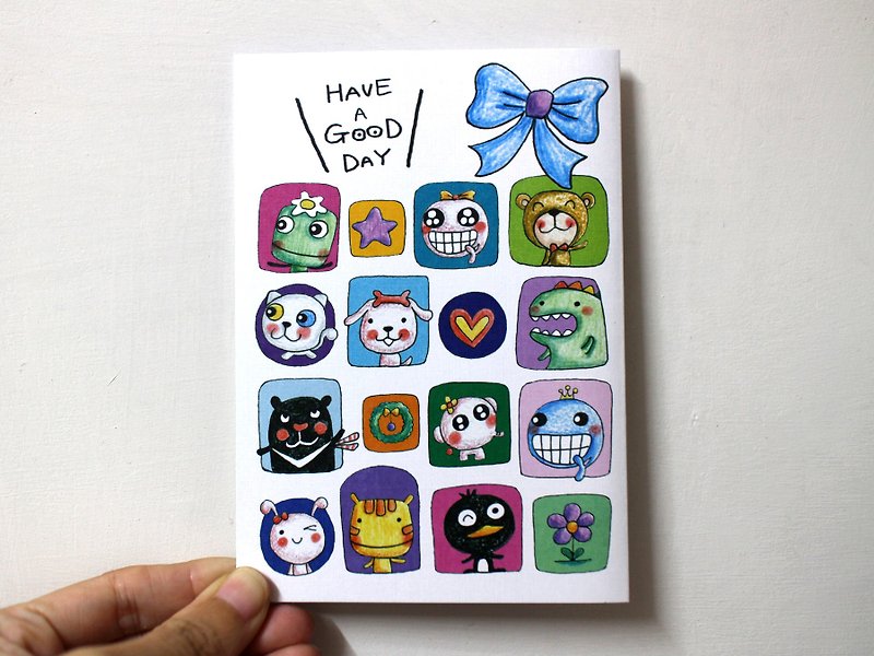 Illustration postcard_birthday card/universal card (animal gift box) - การ์ด/โปสการ์ด - กระดาษ 