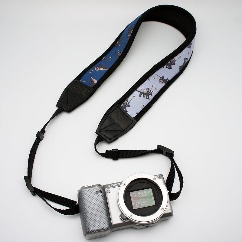 BLR Handmade Reduce stress Camera strap BRAIN CANDY [ Triceratops ] - Camera Straps & Stands - Other Materials Blue