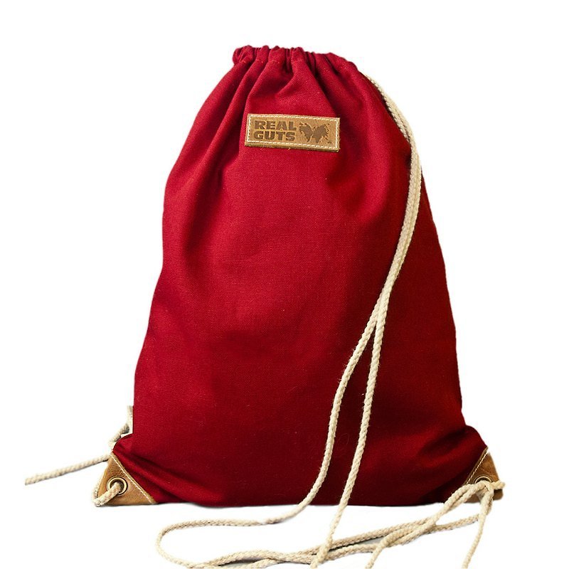 Unique Light Travel Backpack-Red (with inner bag) - กระเป๋าแมสเซนเจอร์ - ผ้าฝ้าย/ผ้าลินิน สีแดง
