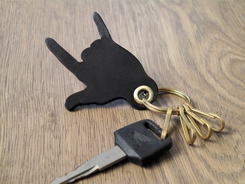Personalized leather keychain.Guitar Pick Holder. - Keychains - Genuine Leather Black