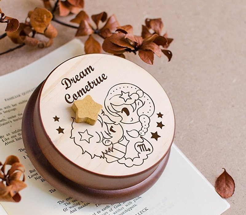 【Birthday Gifts, Memorial Gifts, Christmas Gifts】 Twelve Constellation Scorpio ┇ Music Box - Other - Wood Brown