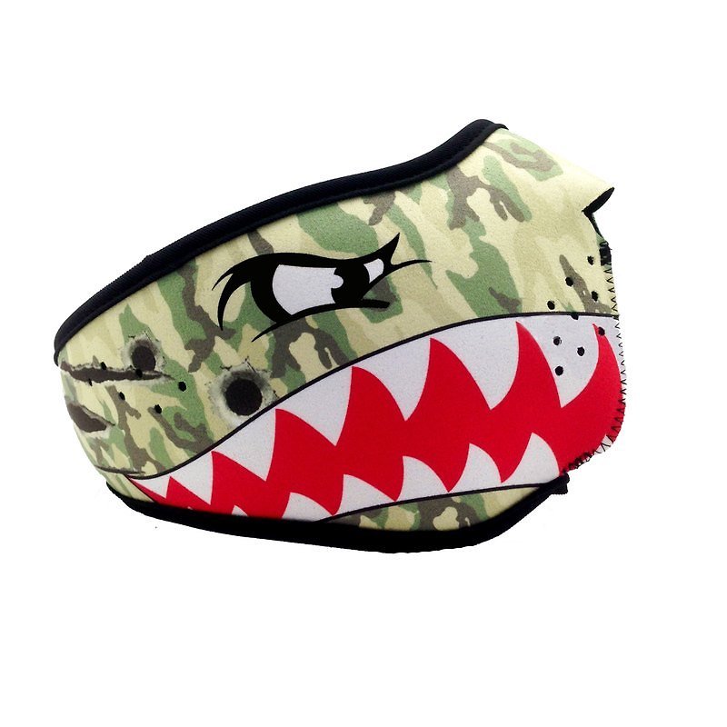 BLR Face Mask [ Camouflage Shark ] - ผ้าปิดตา - วัสดุอื่นๆ สีเขียว