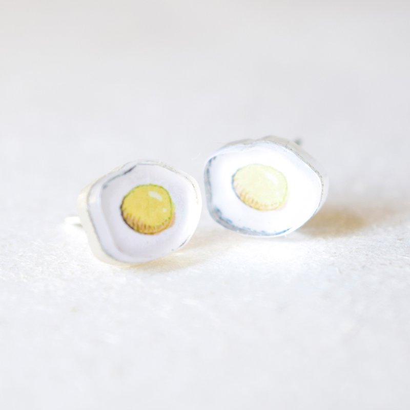 食物系列－雞蛋 耳夾/耳針 小耳環 - 耳環/耳夾 - 壓克力 多色