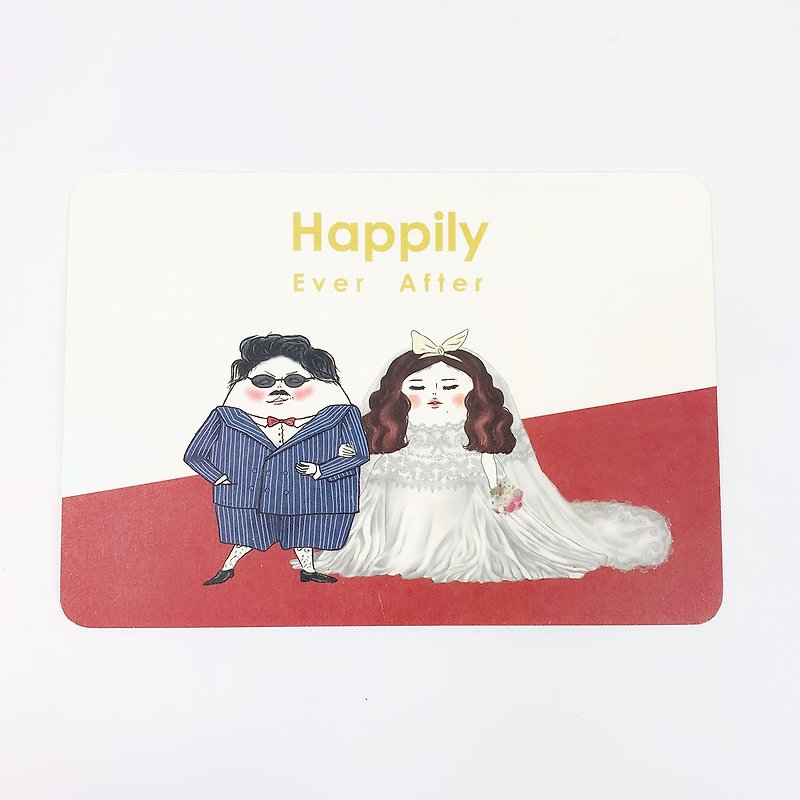 明信片 結婚賀卡 永遠幸福快樂 - 卡片/明信片 - 紙 紅色