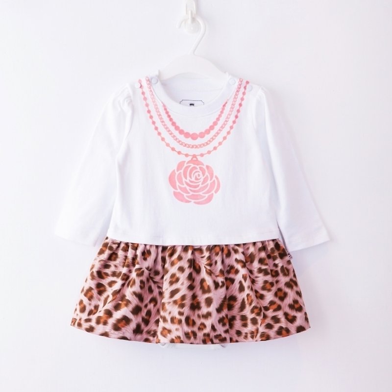PUREST baby collection camellia necklace / leopard print one-piece dress bag fart [paragraph] ❤ white exclusive design style - Other - Cotton & Hemp White