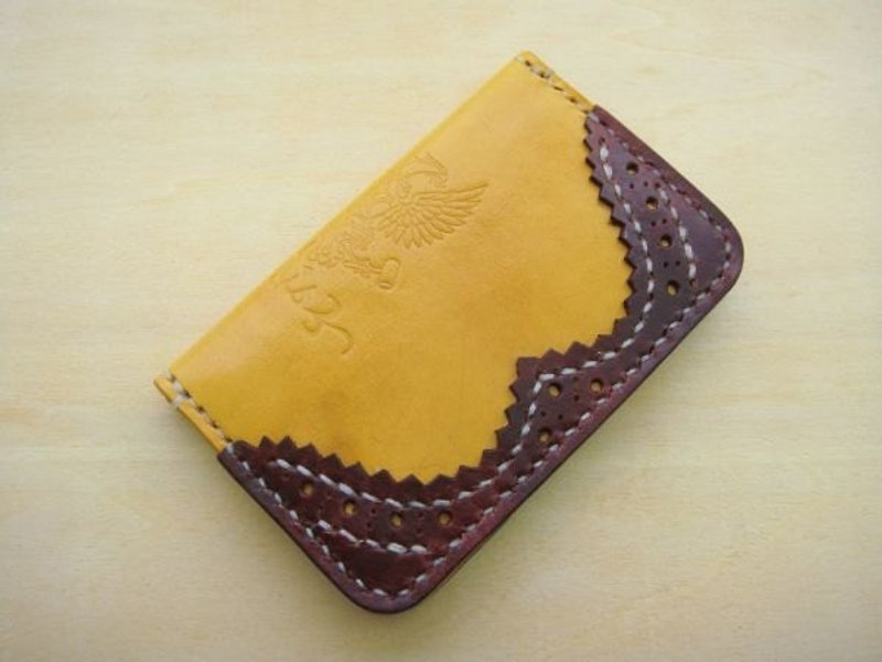 [ISSIS] Oxford carved card ticket business card holder - cinnamon purple - Folders & Binders - Genuine Leather 