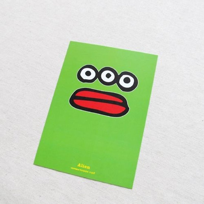 1212玩樂設計 逗趣 明信片-三眼怪 - 卡片/明信片 - 其他材質 綠色