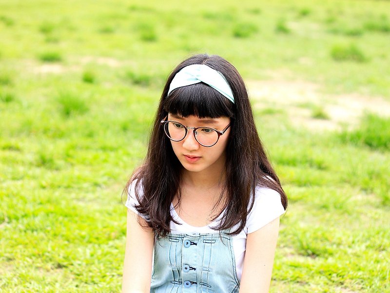 [The MAMA's Closet] Papillon / elastic hair band (light green and blue) - Hair Accessories - Other Materials Multicolor