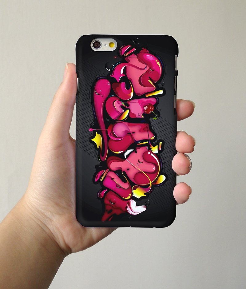 graffiti pink 3D Full Wrap Phone Case, available for  iPhone 7, iPhone 7 Plus, iPhone 6s, iPhone 6s Plus, iPhone 5/5s, iPhone 5c, iPhone 4/4s, Samsung Galaxy S7, S7 Edge, S6 Edge Plus, S6, S6 Edge, S5 S4 S3  Samsung Galaxy Note 5, Note 4, Note 3,  Note 2 - อื่นๆ - พลาสติก 