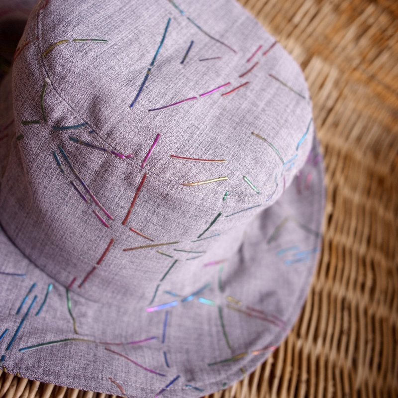 A MERRY HEART ♥ Susu fluorescent line hat - Hats & Caps - Other Materials Gray