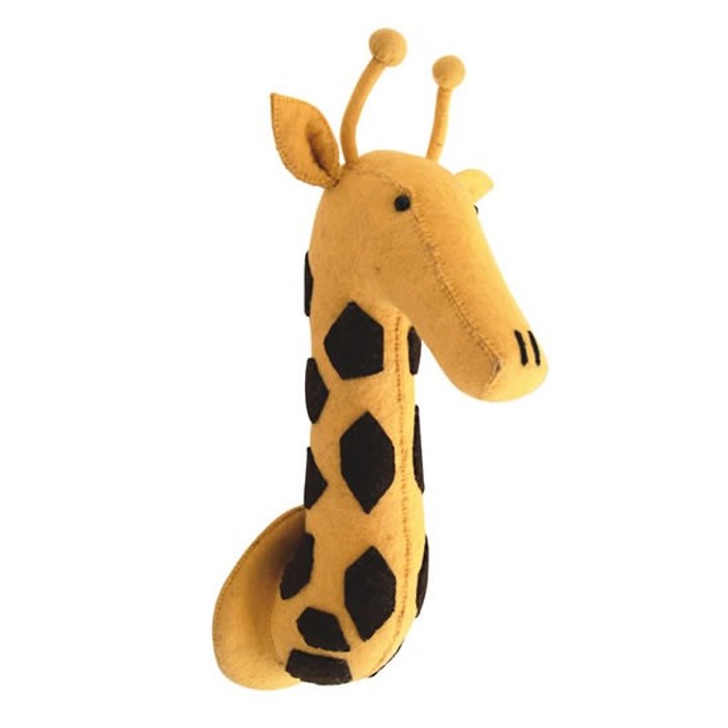 【Fiona Walker England】英國童話風格動物頭 純手工壁飾 - 長脖子長頸鹿(Giraffe Head) - 牆貼/牆身裝飾 - 其他材質 黃色