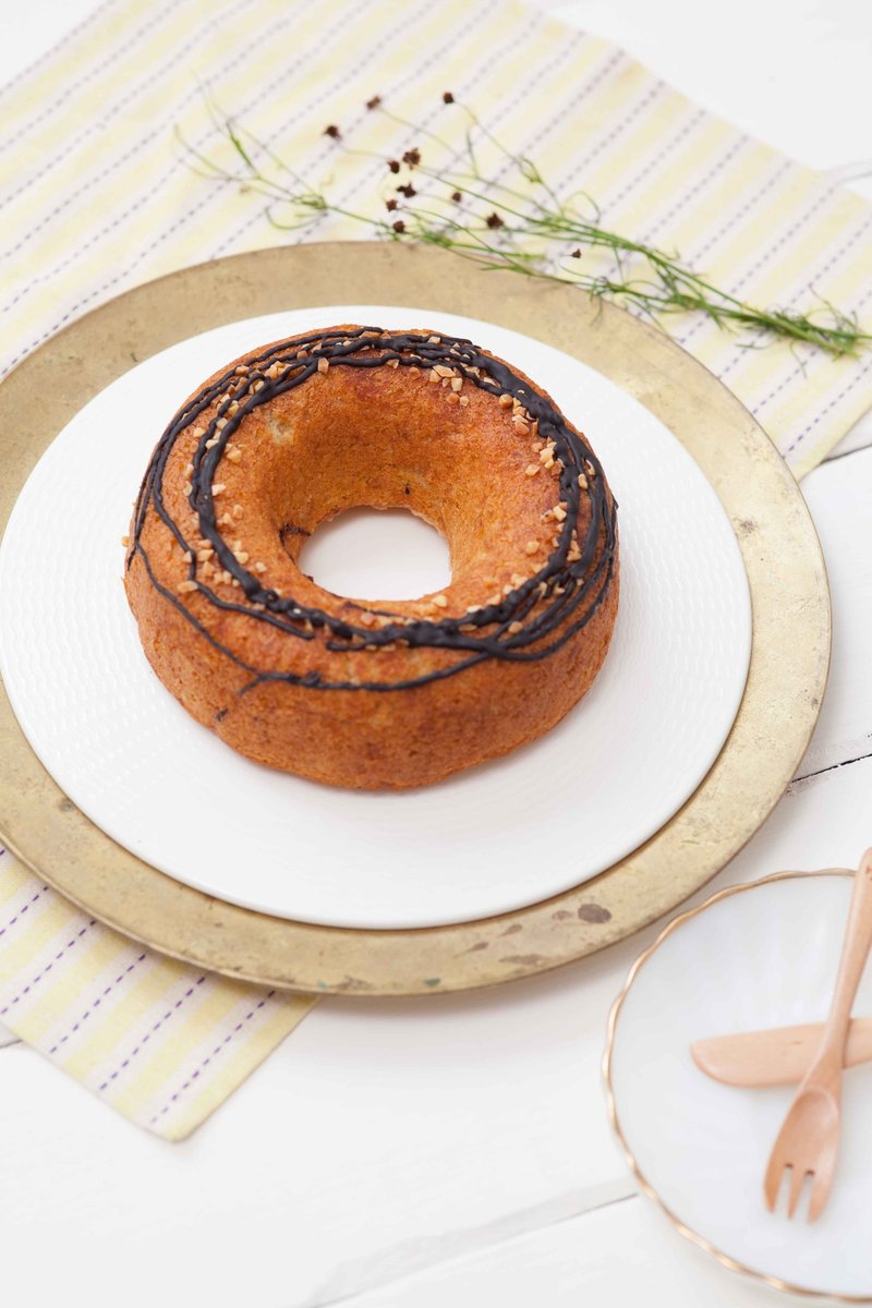 【天使的湯匙】蘭姆香蕉天使圈 6吋 磅蛋糕 - 鹹批/甜批 - 新鮮食材 橘色