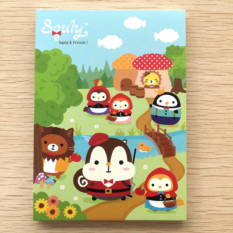 Squly & Friends Memo Pad (Little red riding hood) (D012SQS) - Notebooks & Journals - Paper Blue