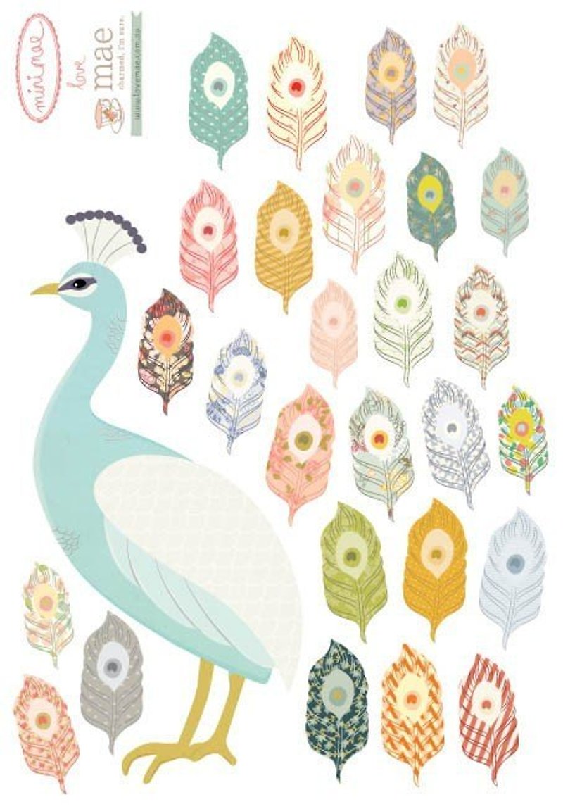 Mini Peacock (mini)  - ウォールデコ・壁紙 - その他の素材 多色