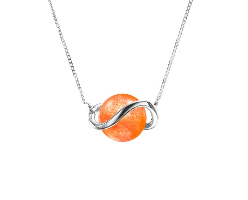 Sunstone Jewelry, Oregon Sunstone Pendant, Orange Stone Crystal Sacral Necklace - สร้อยคอทรง Collar - เครื่องประดับ สีส้ม