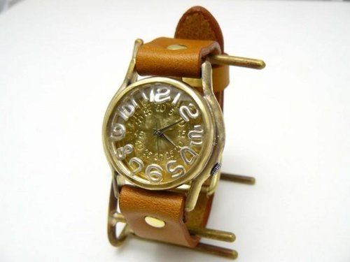 On Time3-B 手作り時計 HandCraftWatch Men'sBrass32mm