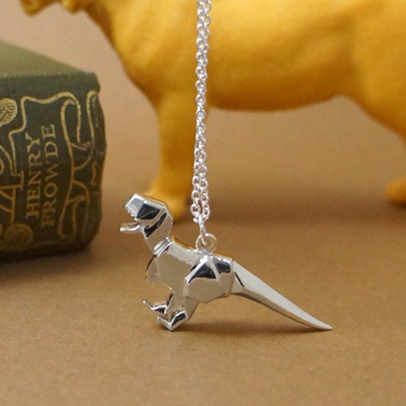 GT Tyrannosaurus sterling silver necklace - Necklaces - Other Metals 