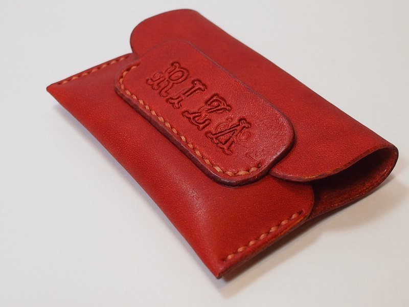 Sew Card Holder - Folders & Binders - Genuine Leather Orange