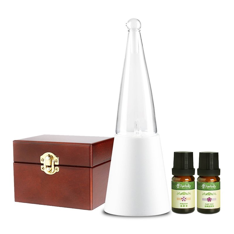 [Herbal true feeling] VAZO flower volume diffuser combination (white + essential oil 10mlx2) - Fragrances - Glass White