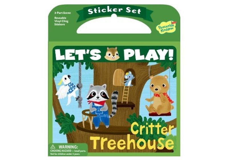 [授權商品] Critter Treehouse動物樹屋靜電貼紙組 - 貼紙 - 塑膠 多色