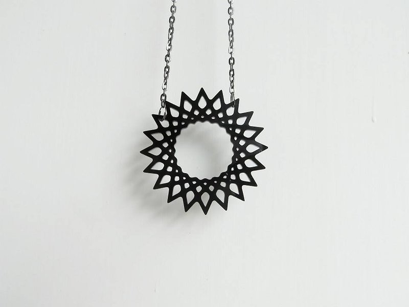 Line star necklace black hole - Universe series - Necklaces - Acrylic Black