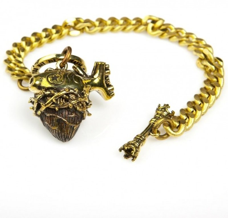 Heart of thorn bracelet in brass ,Rocker jewelry ,Skull jewelry,Biker jewelry - 手鍊/手環 - 其他金屬 