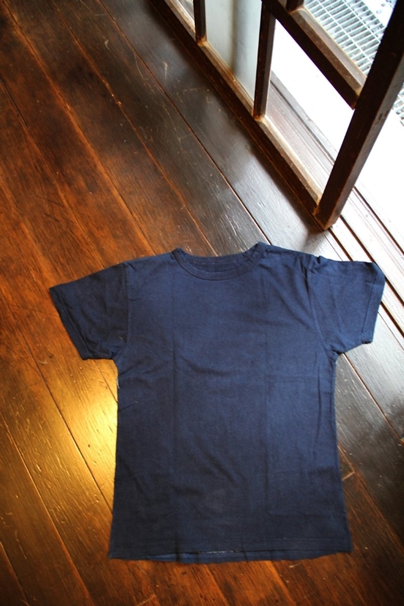 ░ deep sea blue dye T-shirt L - Men's T-Shirts & Tops - Cotton & Hemp Blue