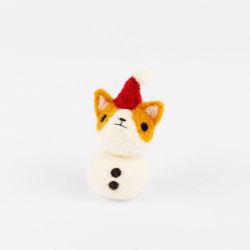 Christmas Limited Edition - Snowman Corgi magnet (now until 12/20 Date Limited) - ตุ๊กตา - ขนแกะ 