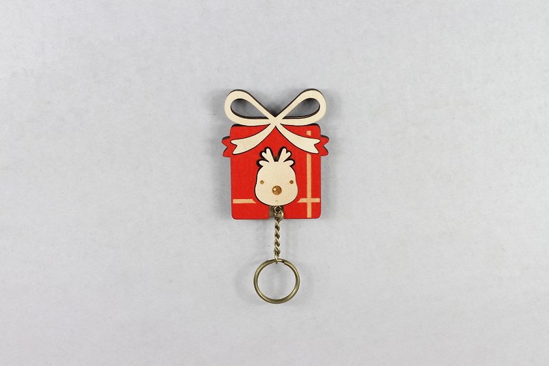 Key house 遠方的禮鹿 <情人節 客製化 鑰匙圈 收納> - 收納箱/收納用品 - 木頭 紅色