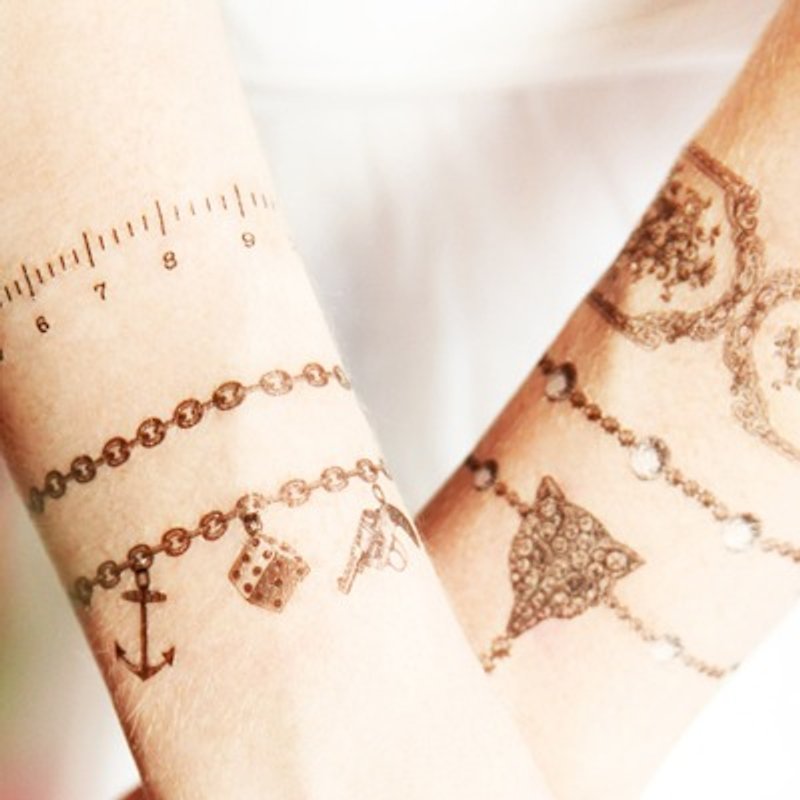 Love ruler-2 in tattooステッカー オリジナル手描きデザイン - タトゥーシール - 紙 ブラック