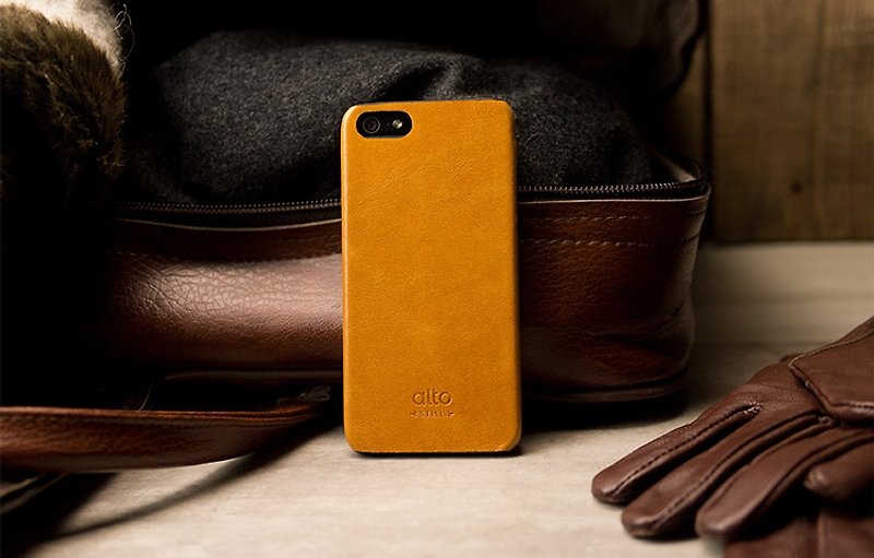 alto iPhone 5/5S 真皮手機殻背蓋，Coraza Original - 淺棕 [可客製雷雕文字，需加購] - 手機殼/手機套 - 真皮 咖啡色