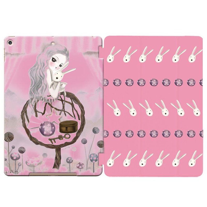 Painted love series - miss -tinting Lin Wenting "iPad / iPad Air" Crystal Case + Smart Cover (magnetic pole) - Tablet & Laptop Cases - Plastic Pink