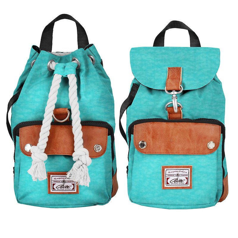 RITE twin package ║ boxing bag x exploration package (S) - washing light green ║ - Backpacks - Waterproof Material Blue
