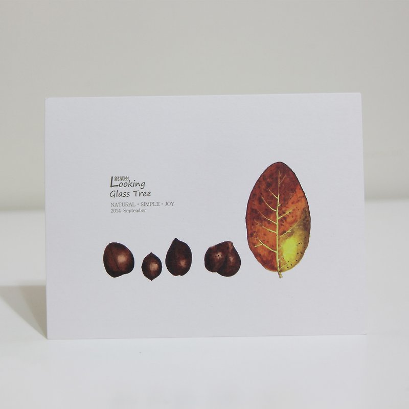 Gordon -NSJ painted silver leaf tree postcard - การ์ด/โปสการ์ด - กระดาษ หลากหลายสี