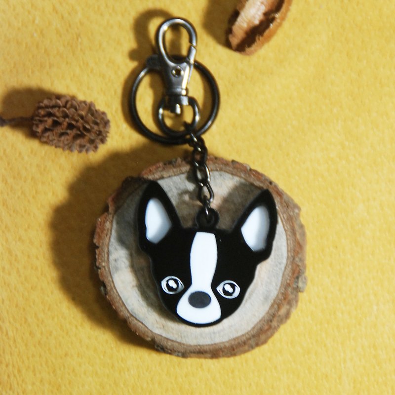 Hairy child by side key ring/chihuahua/black - Keychains - Acrylic Black