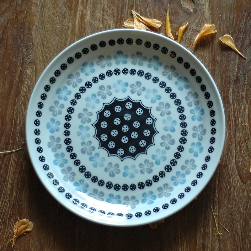 日式北歐風 淺藍灰 深盤子 - Small Plates & Saucers - Other Materials Gray