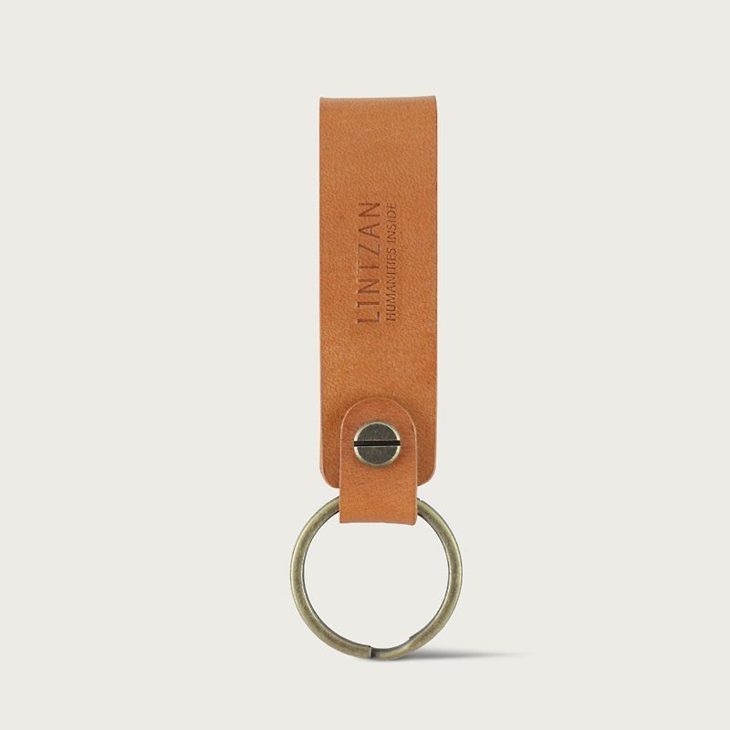 Key ring -- camel yellow - Keychains - Genuine Leather Orange