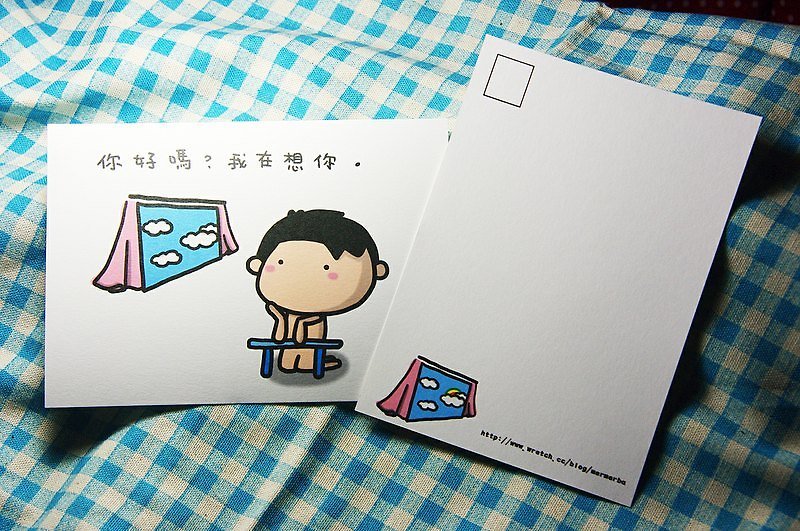 【Hello there? 】postcard - Cards & Postcards - Paper Blue