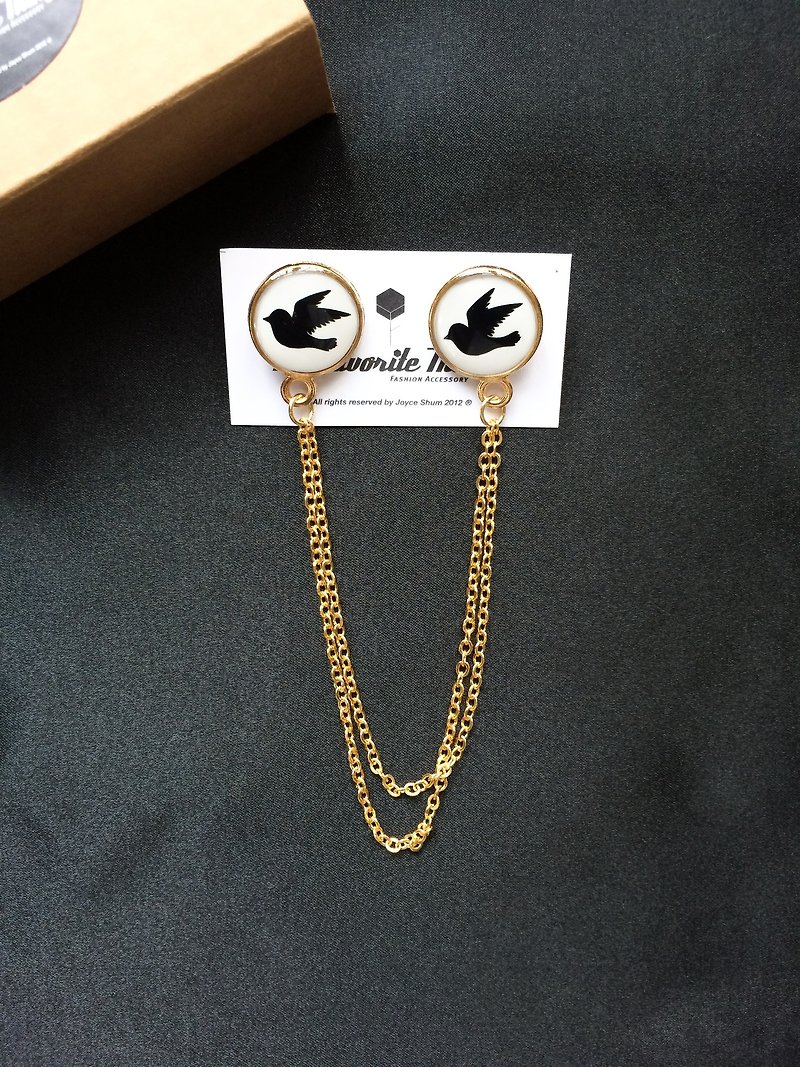 Vintage Collar Brooch| Wonderland Series| Dove - เข็มกลัด - โลหะ สีทอง