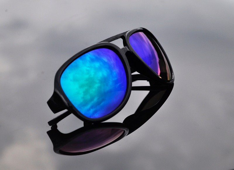 Sunglasses│Basic Big Frame│Blue Lens│UV400 protection│2is OscarO3  - แว่นกันแดด - พลาสติก สีน้ำเงิน
