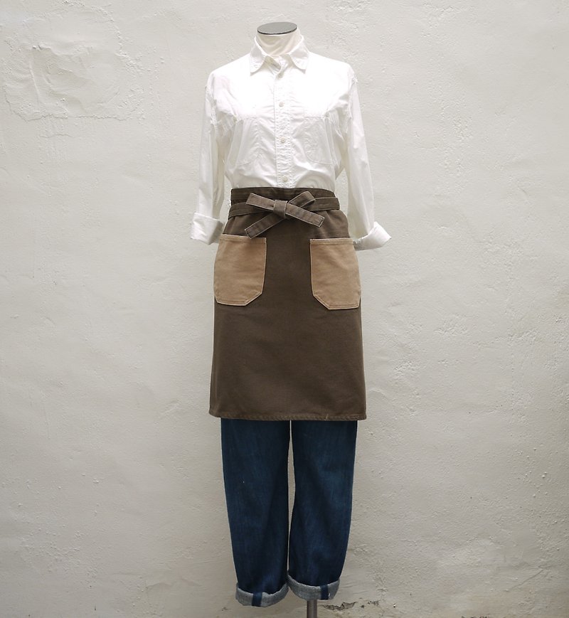 Goodday Contrast Pockets Half Apron - Aprons - Other Materials 
